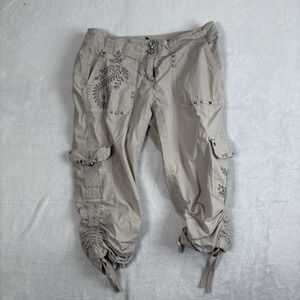 Y2K INC International Concepts Beige Khaki‎ Capri Shorts Pants Women's 6 Stains
